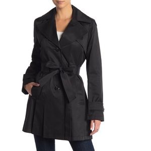 Via Spiga Black Trench Jacket w/ Hood - Small
